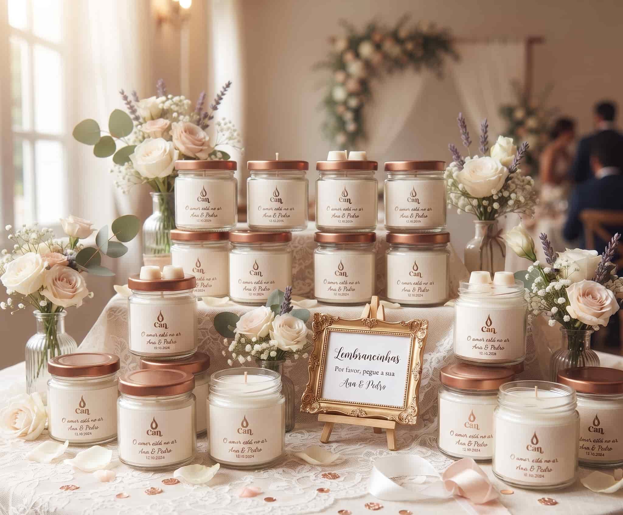 Velas como lembrancinhas personalizadas para casamentos que marcam a vida dos noivos e dos convidados