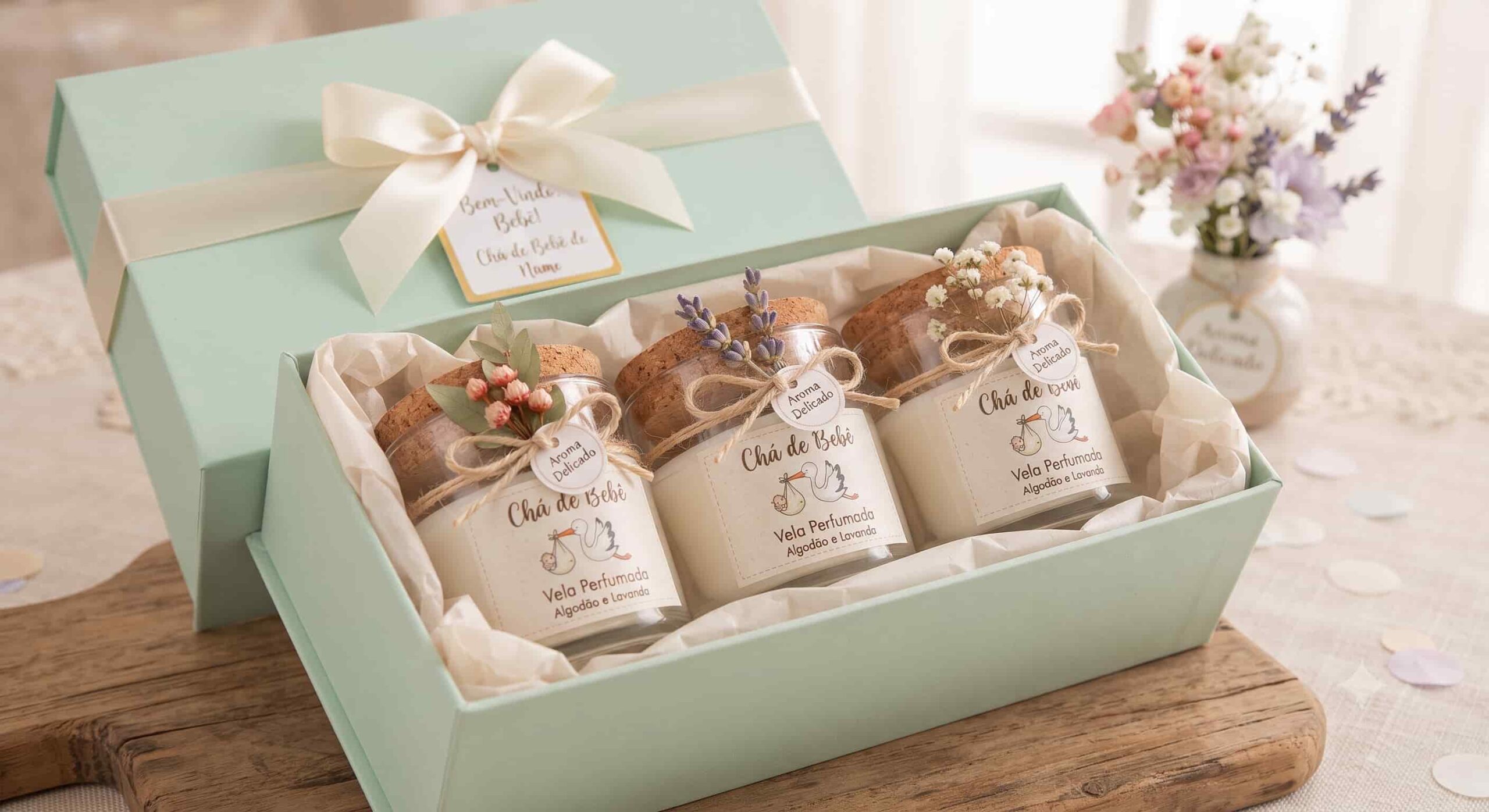 Velas perfumadas para chá de bebê, presente da can Candles